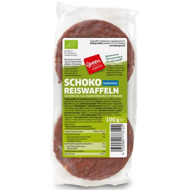 Green Schoko Reiswaffeln Vollmilch 100g Packung