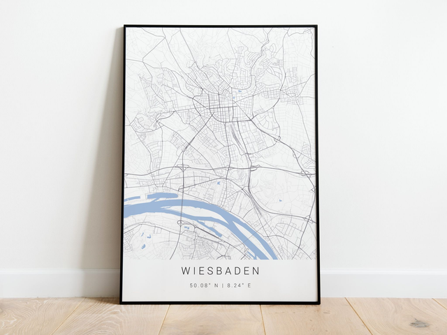 Wiesbaden Stadtkarte | Druck | Poster