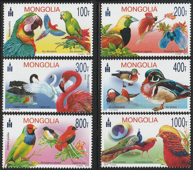 Mongolia 2012 Birds Set MNH