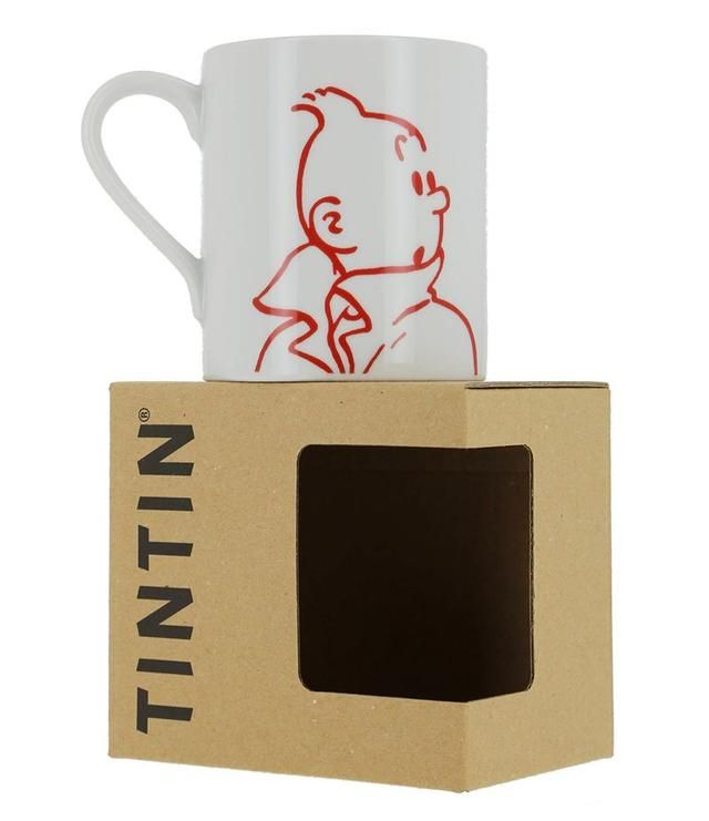 Taza tintín silueta roja