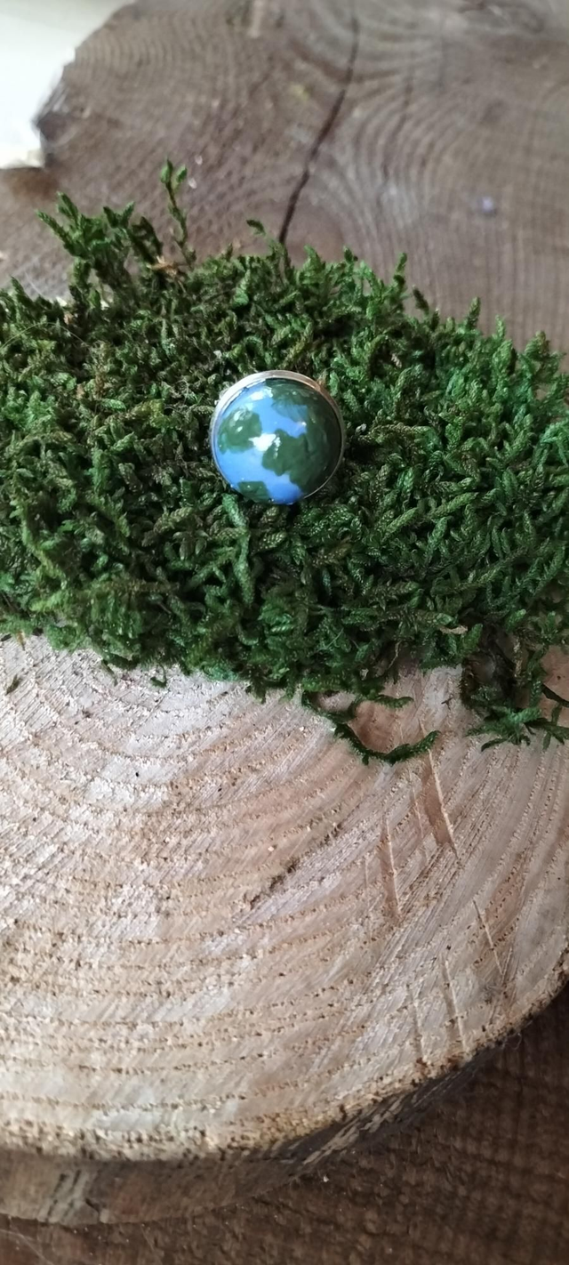 c.Bague colorée vernis earth en bois réglable