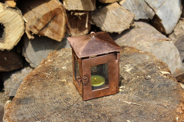 Handmade Copper Lantern , External or internal lighting , romantic light, wall lamp