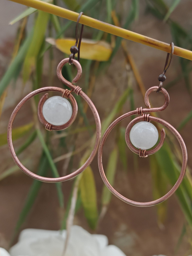Boucles d'oreilles infini, sélénite