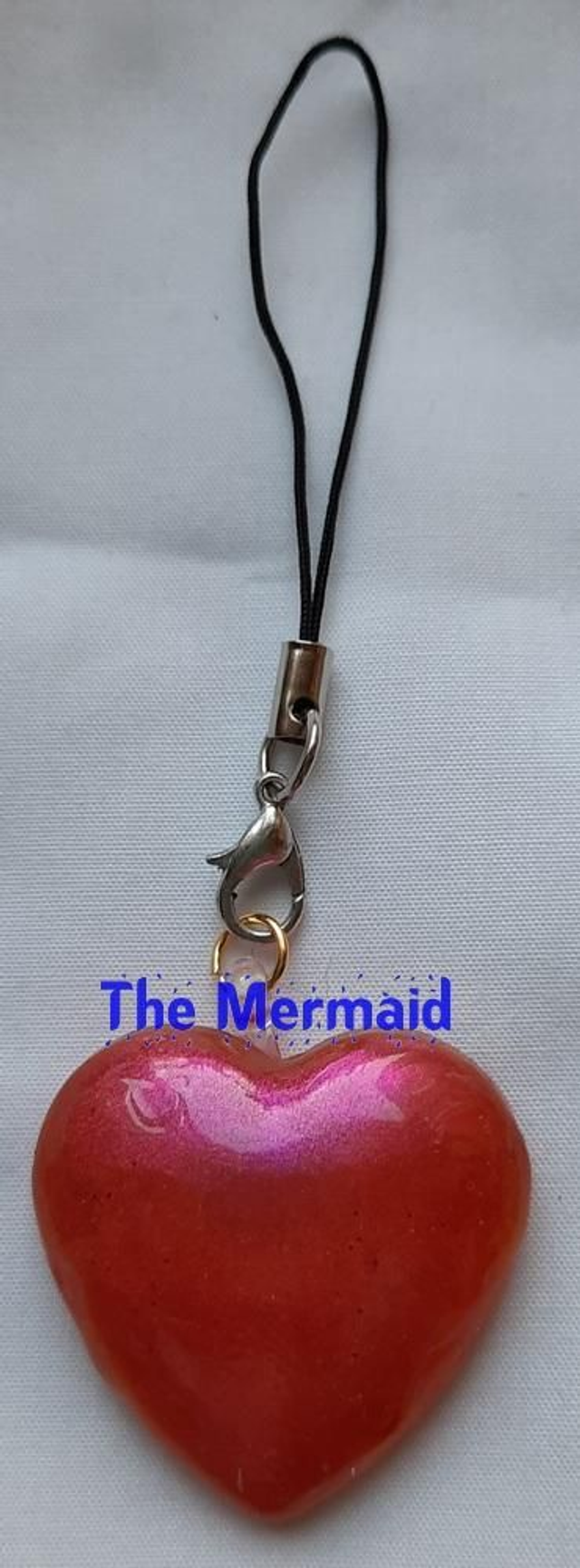 Groot resin hartje (mobiel)hangertje