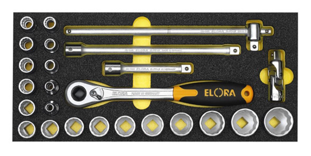Steckschlüssel-Satz 1/2", 6-kant, 25-teilig Modul ELORA-OMS-4 