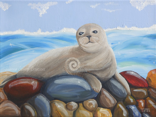 Lovely Original Fine Art Painting, from my "Marine Wonders" collection, "Happiness"