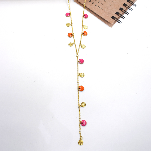 Collier Y pampilles émaillée 