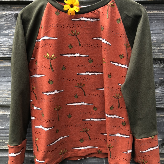 T-shirt manches longues 12-18 mois «Crocos rouges»