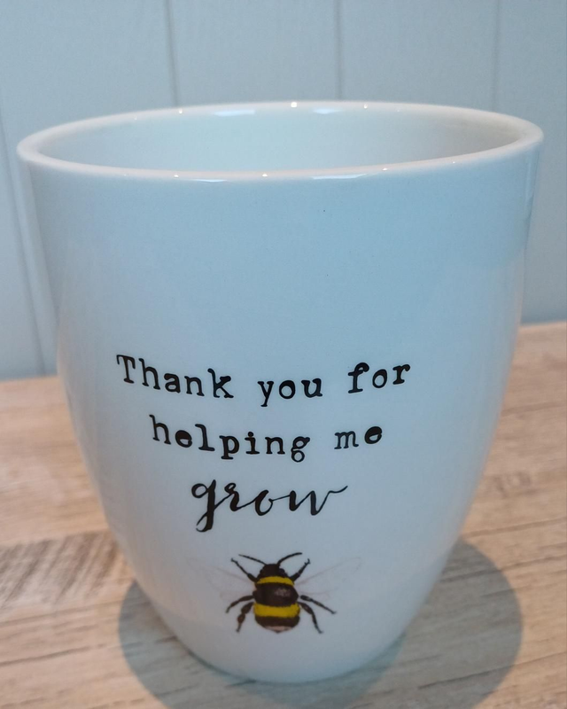 Thank You For Helping Me Grow Ceramic Plant Pot Bee 