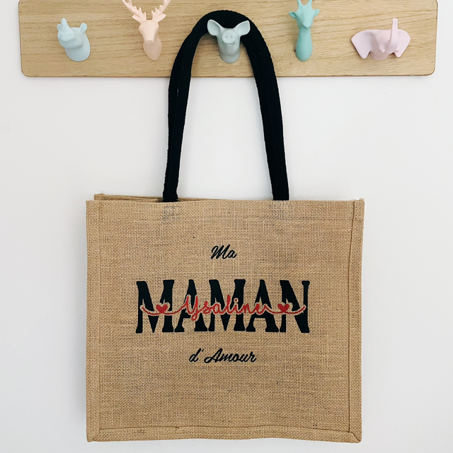 Sac toile de jute « maman » personnalisable 