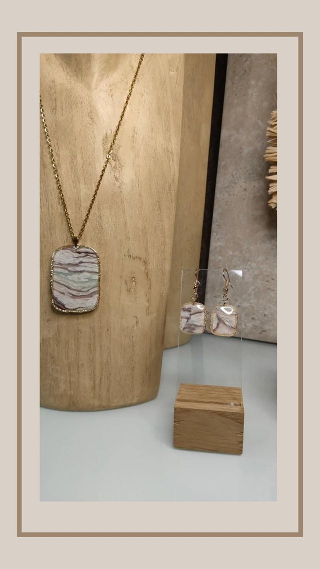 Parure &quot;la naturelle&quot; rectangle 