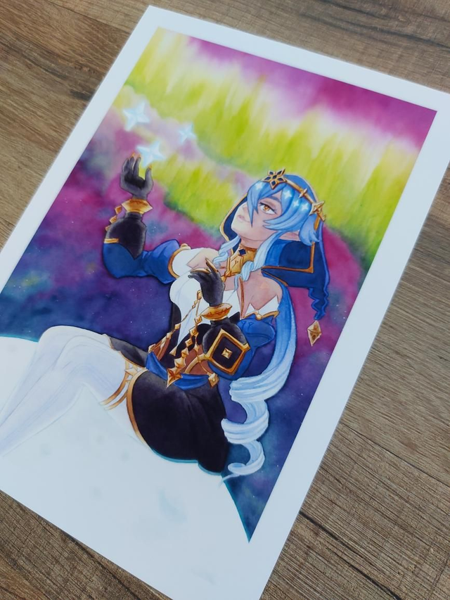 Carte aquarelle - Layla Genshin Impact