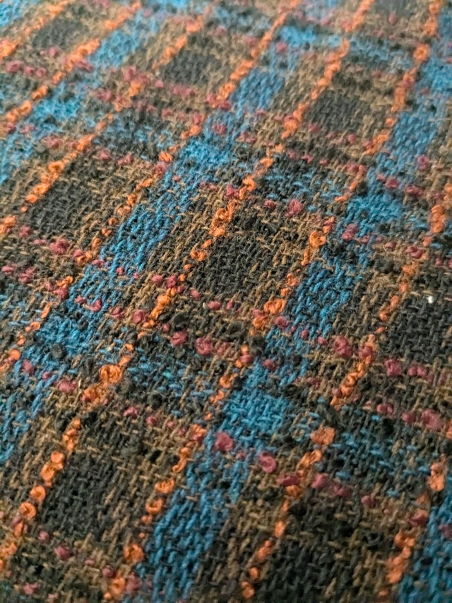 Wool Blend Coating in Chocolate and Teal