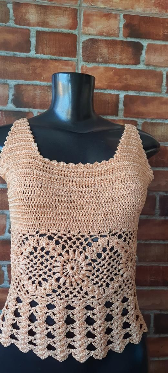 Blusinha Croche Salmão T/38