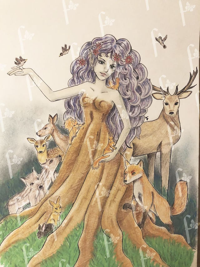 Nymphe et animaux ORIGINAL