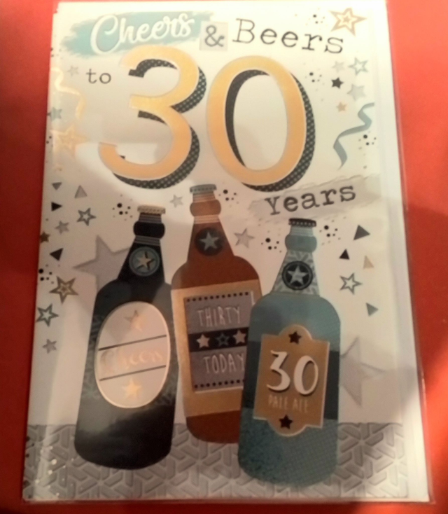 30th Birthday Card Modern Design 
