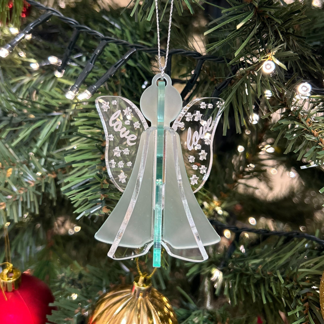 2 x Angel Love Baubles (Green)