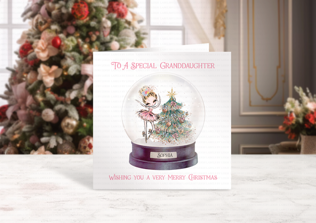 Personalised Ballerina Snow globe Card