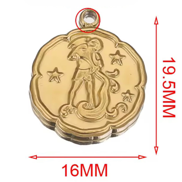 Charm segno zodiacale Acquario a rilievo 