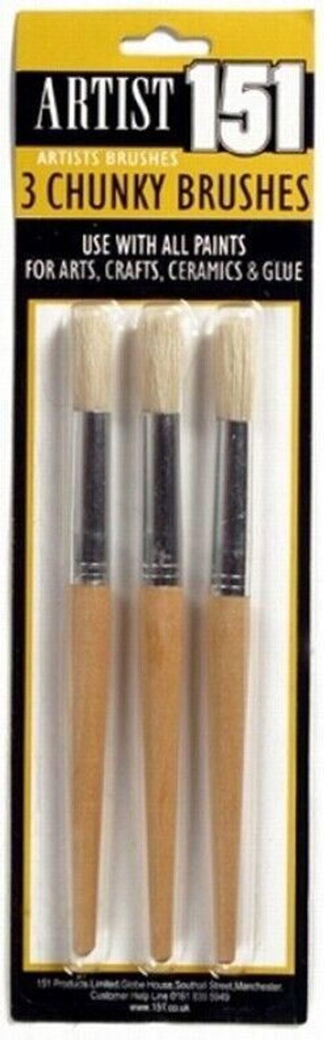 3 PCS ARTIST CHUNKY PAINT BRUSHES SET ROUND TIP BRUSH SCHOOL KID ART CRAFT 