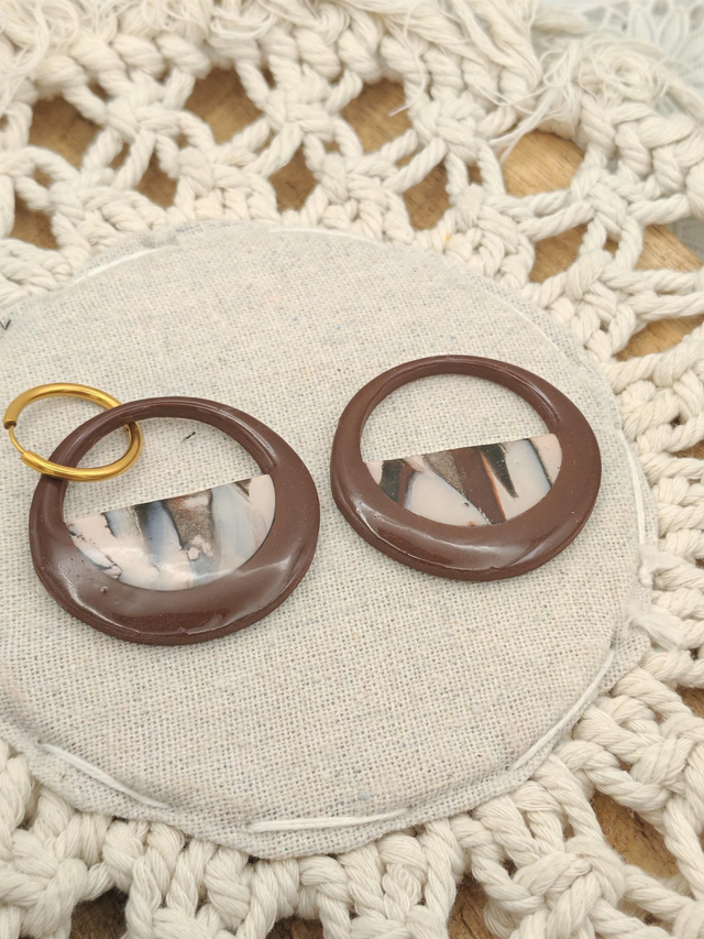 Panier marbré marron