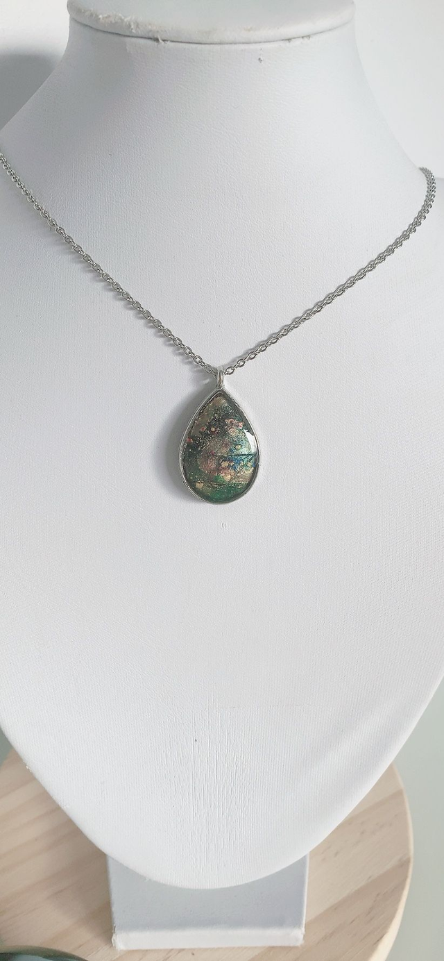 Collier Peint à la Main "Goute Abstraite"