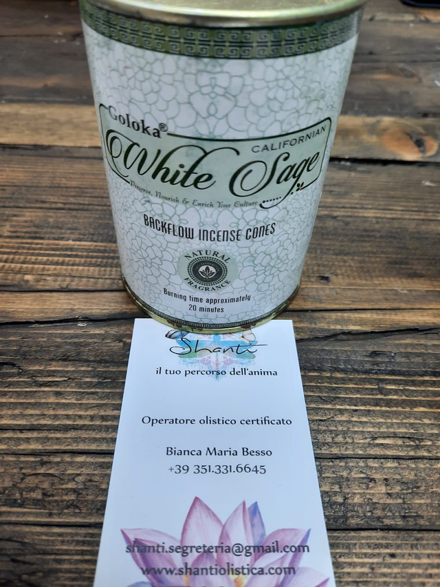 Incensi conetti salvia bianca barattolo