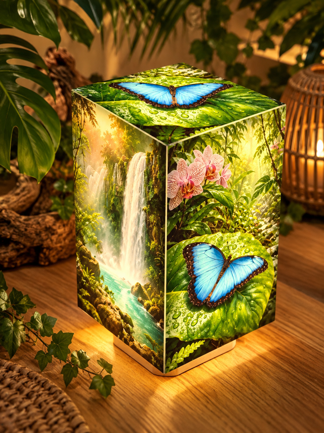 Lampe d'ambiance en cire 10x10x21cm- "Jungle"