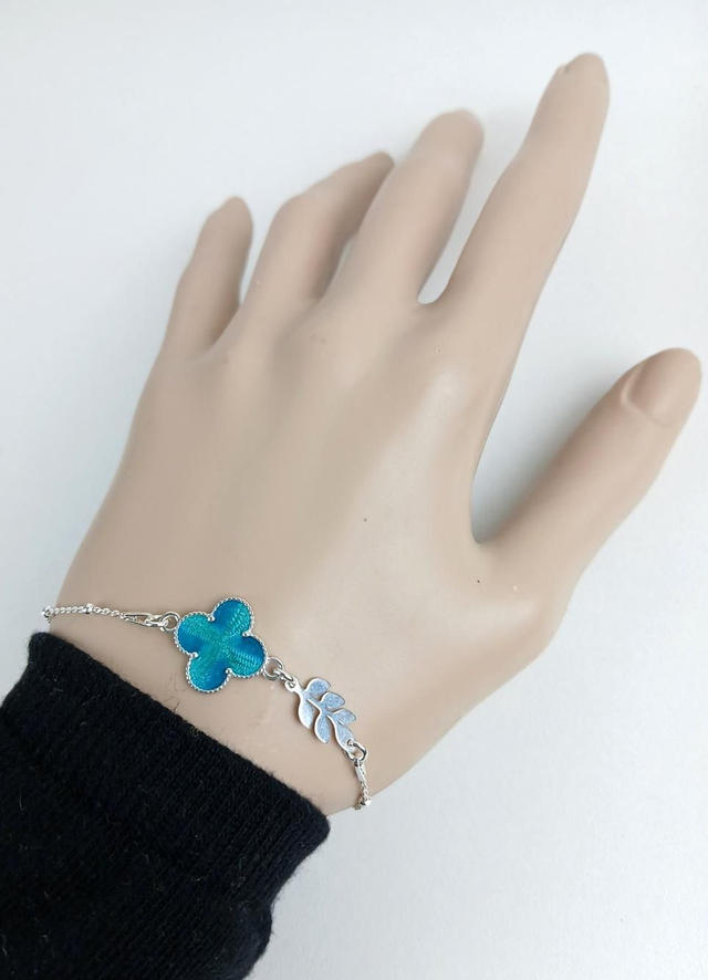 Bracelet "trèfle" en émail champlevé