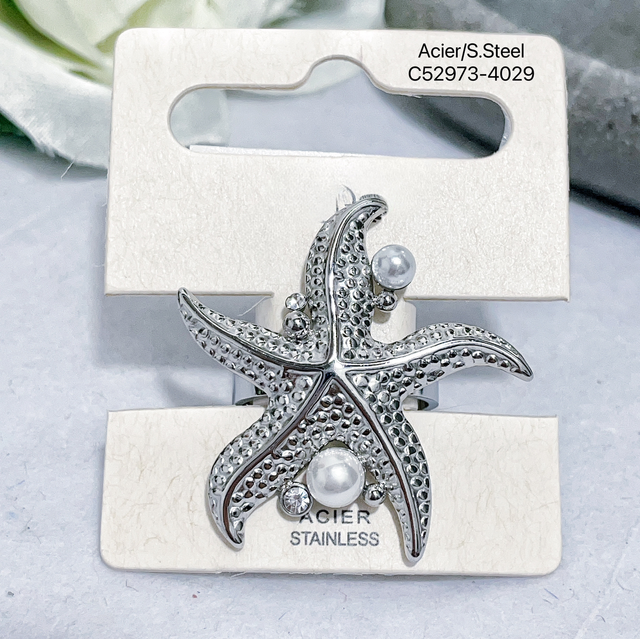 Bague étoile perle nacré