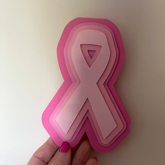 Pink Ribbon multi layered card
