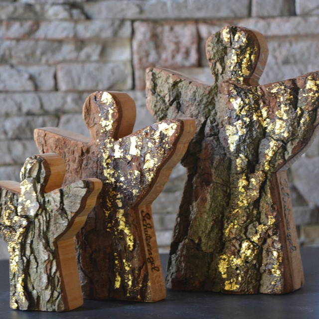 Schutzengel aus Holz – veredelt mit 23 Karat Blattgold