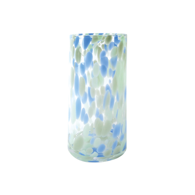 Vase tube Léopard bleu