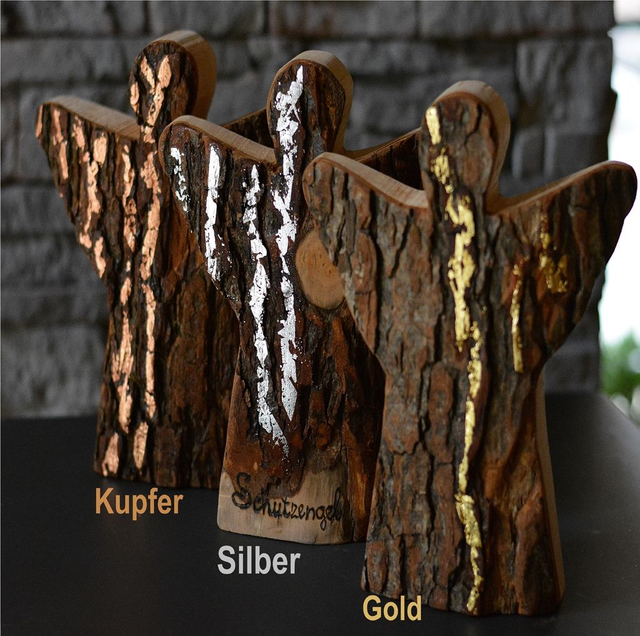 Schutzengel aus Holz – veredelt mit Blattsilber