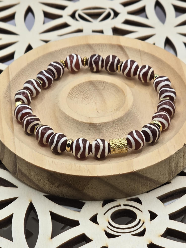 Bracelet Agate du Tibet 0,8 cm 