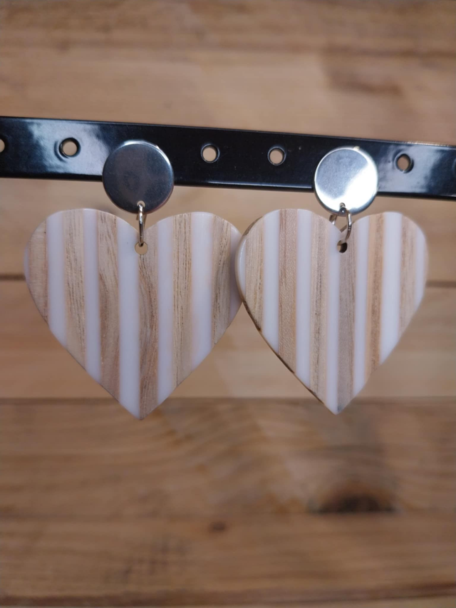 PANDA_WEB Boucles d'oreilles Bois&amp;Résine 45