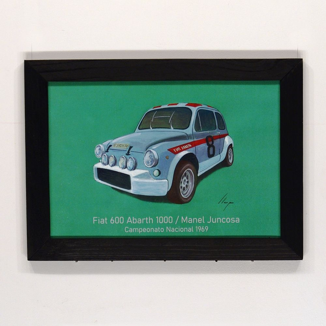 Artimotor enmarcado 22x31 - Fiat 600 Abarth - Juncosa 1969