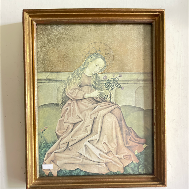 Madonna mit Rosen gerahmt