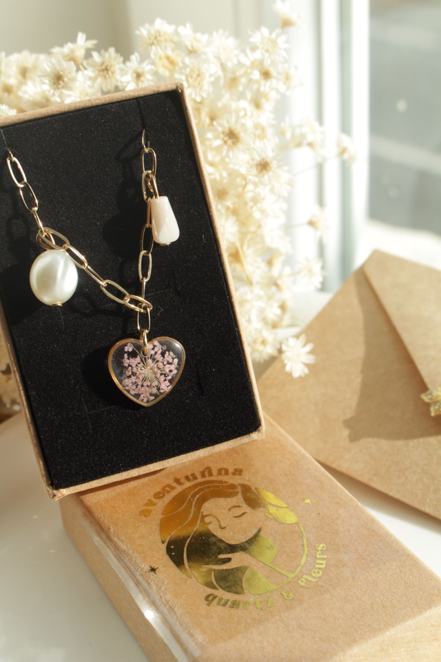 Bracelet Charms fleur rose