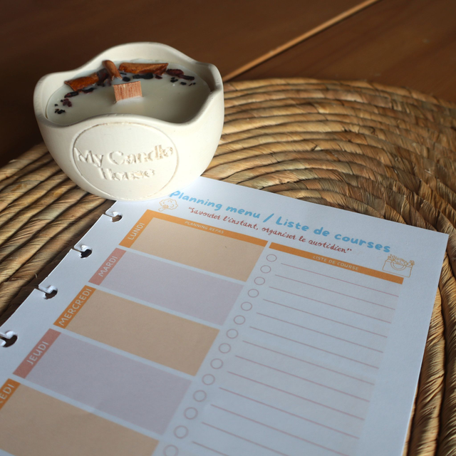 Recharge 50 Planners Menus & Courses + Recharge bougie (en option)