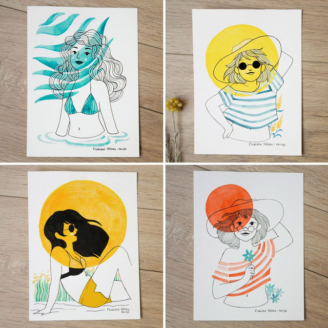 PLAGE // mini originaux, 13 x 17 cm