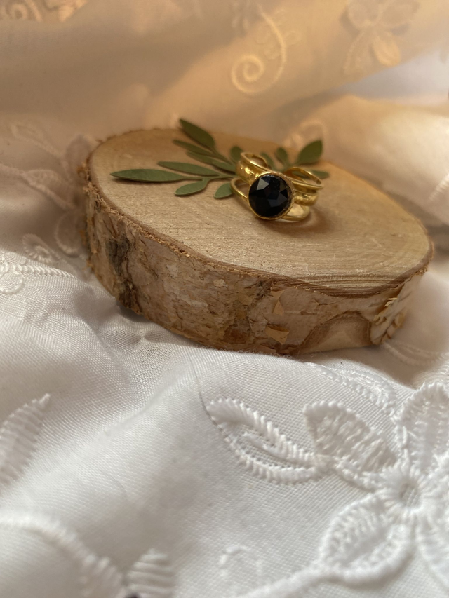 Bague agate noire 