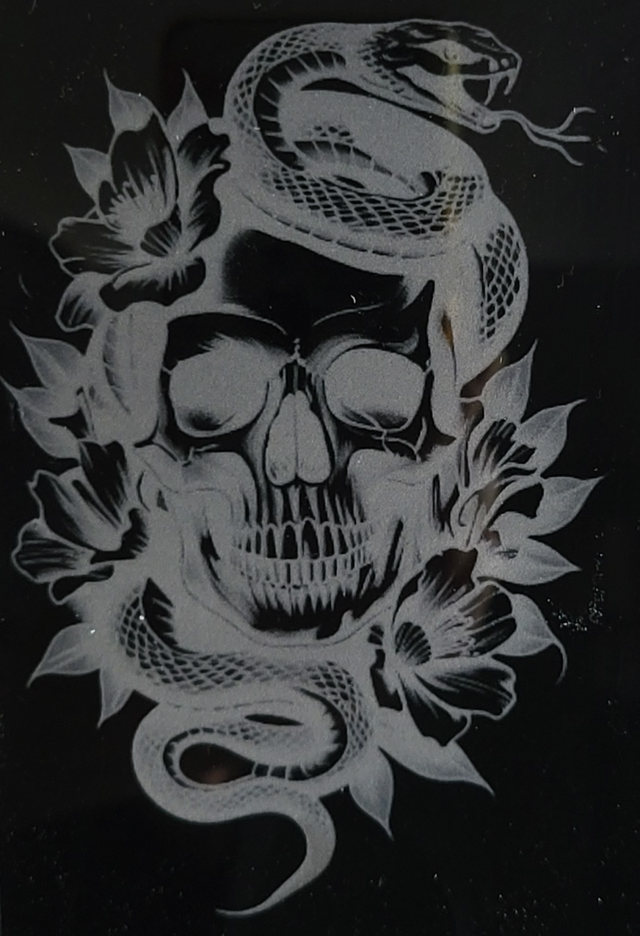 Cadre "Aura Floréale" Gravure sur acrylique noire