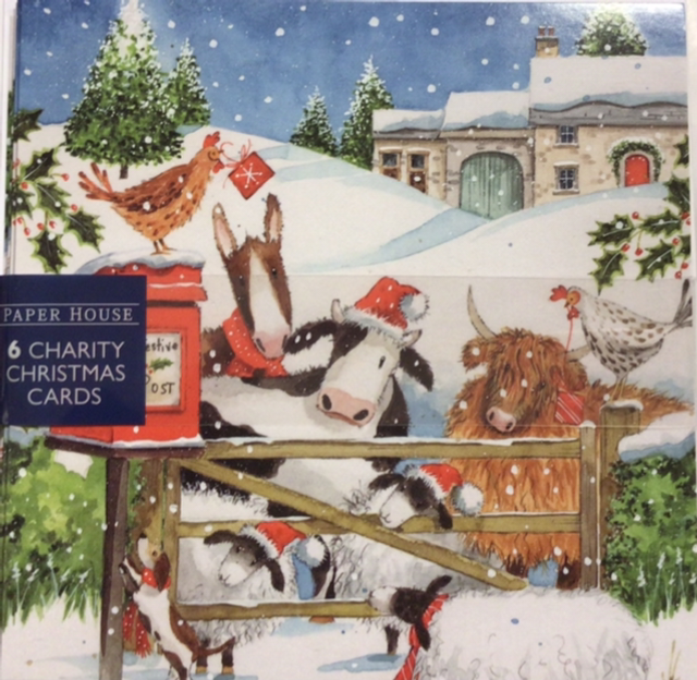 Christmas Pack of 6 by Paper House (Animals by the gate) 