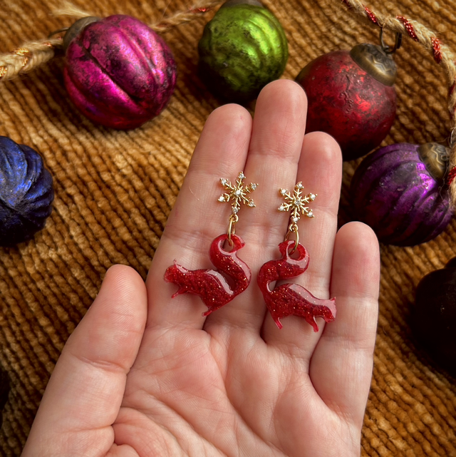 Winter Squirrel Earrings