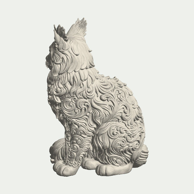 Sitting Maine Coon Cat Statue