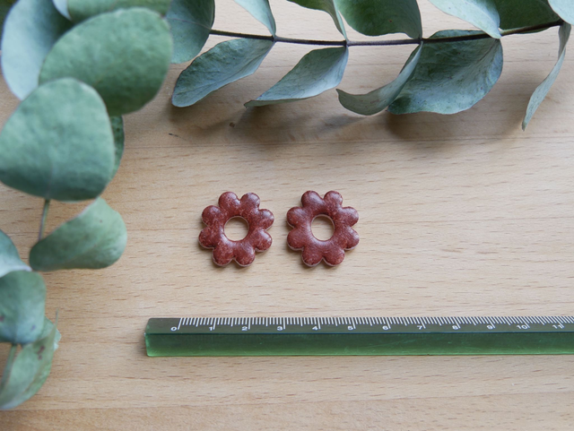 Bloom 8 pétales marron effet peinture