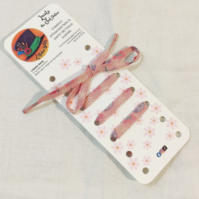 Lacets Rose Pivoine 80cm