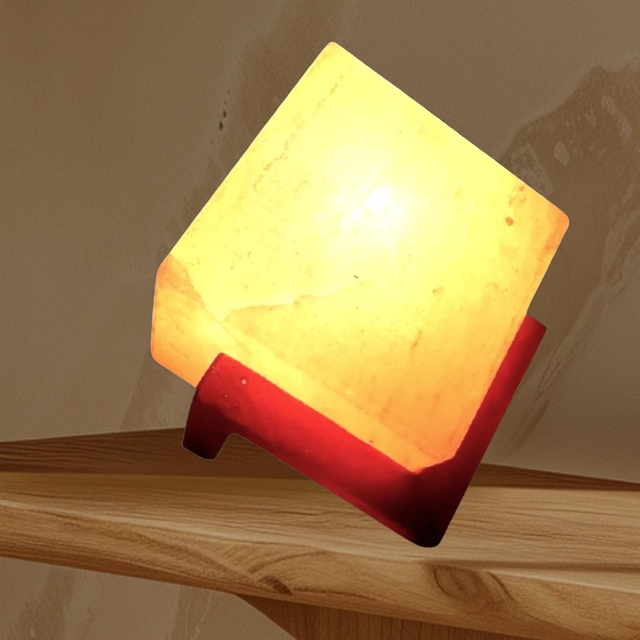 "Cube design" - Lampe de sel d'Himalaya