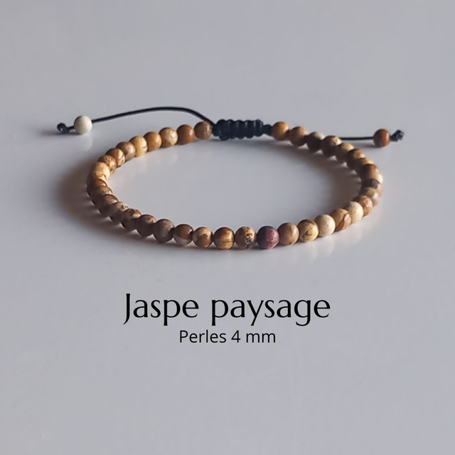 Bracelet ajustable en Jaspe paysage